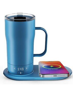 Self-Heating Coffee Mug 18oz with Temperature Control & LED Display - Keeps